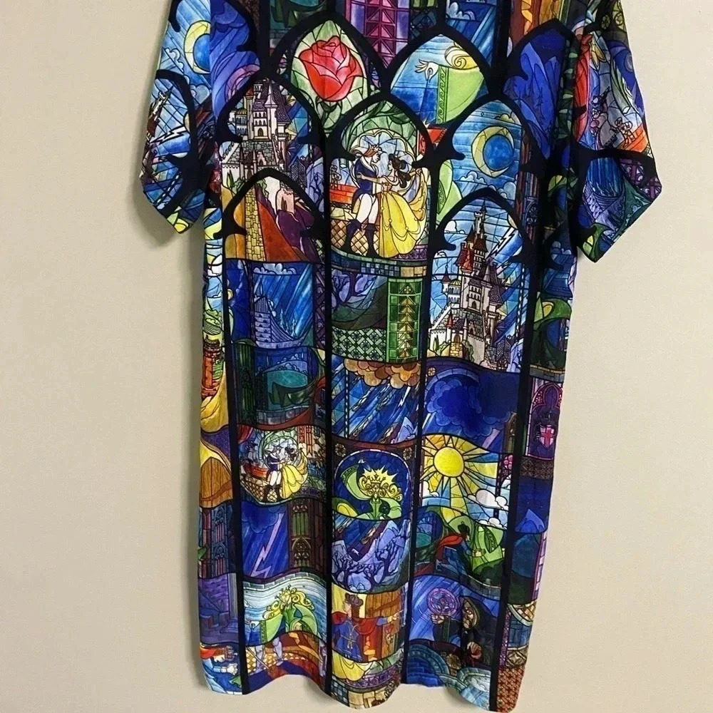 MinkPink Disney Ever After Stained Glass Short Dress Size Small Beauty & Beast - Picture 4 of 7